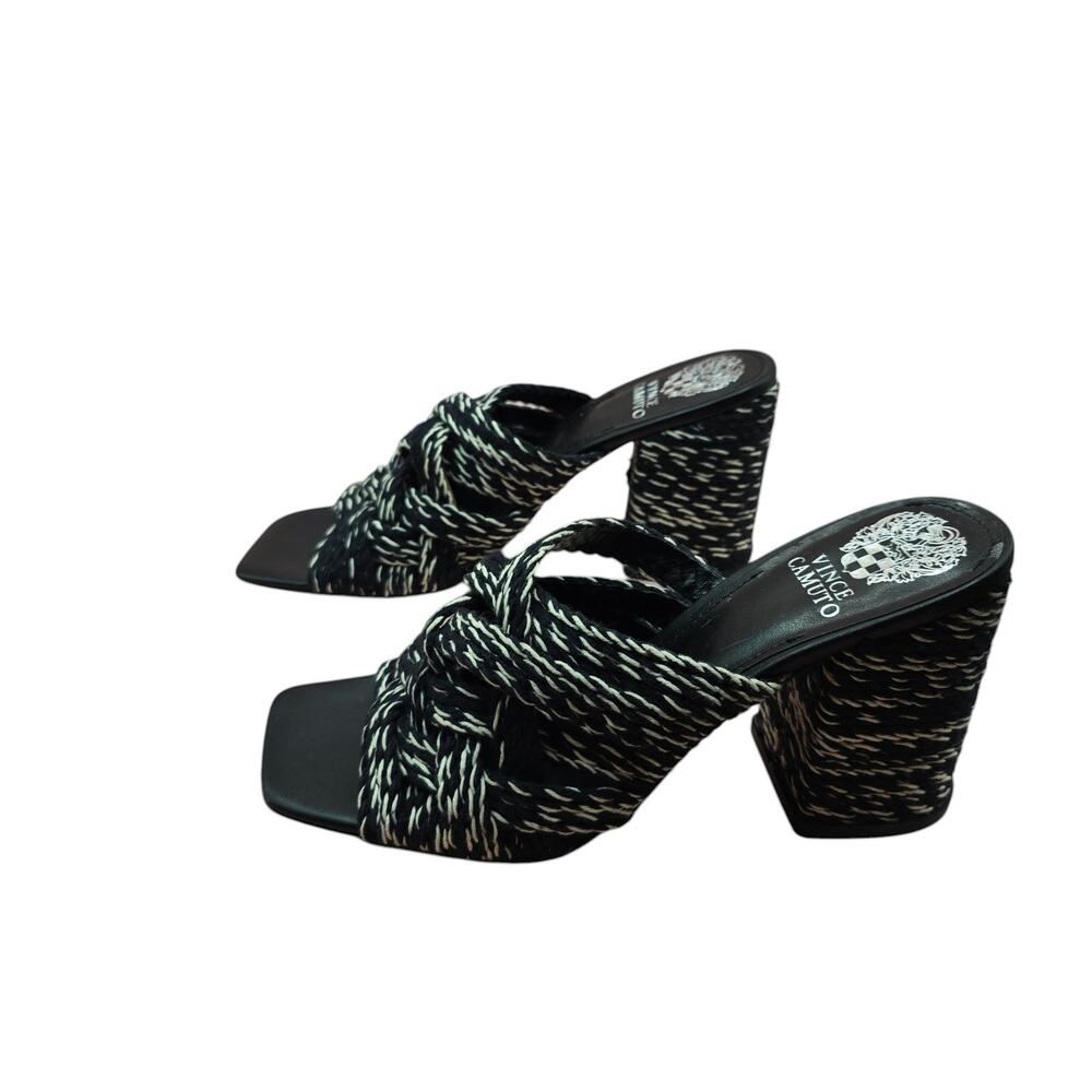 Vince Camuto Black & White Tweed Mule Shoes